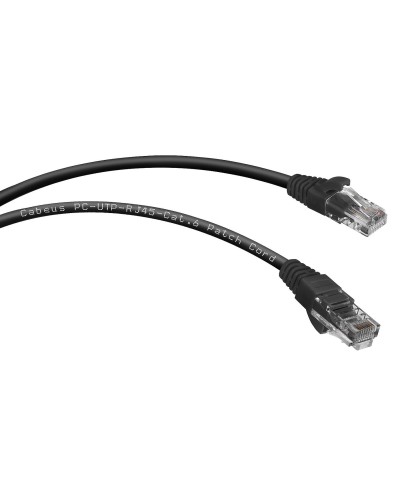 PC-UTP-RJ45-Cat.6-0.3m-BK (8661c), чёрный. Патч-корд медный. CABEUS в Балаково