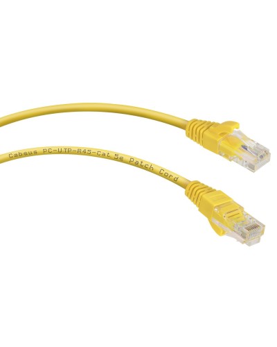 PC-UTP-RJ45-Cat.5e-0.3m-YL (7663c), желтый. Патч-корд медный. CABEUS в Балаково