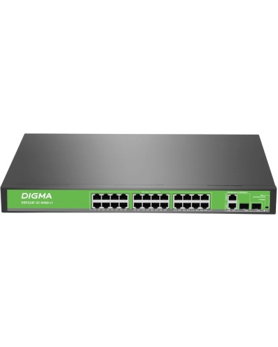 DSP224F-2C-R400 DSP224F-2C-R400 V1 (L2) 24х100Мбит/с 2хКомбо(1000BASE-T/SFP) 24PoE 24PoE+ 400W. Коммутатор с питанием по PoE. Digma в Балаково