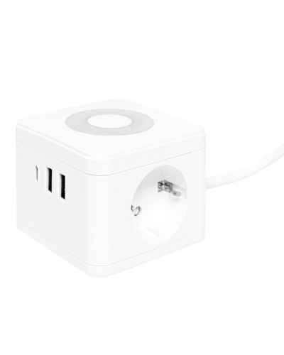 Удлинитель Куб 2 гнезда 2USB 2,4А+Type C + Ночник 1,3 метра 1мм2. Удлинитель Куб. EKF в Балаково