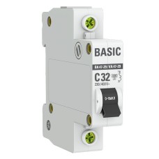 Автоматический выключатель 1P 32А (C) 4,5кА ВА 47-29 Basic (mcb4729-1-32C). Автоматический выключатель. EKF