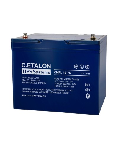 C.ETALON CHRL 12-75. Аккумулятор герметичный свинцово-кислотный. ETALON в Балаково