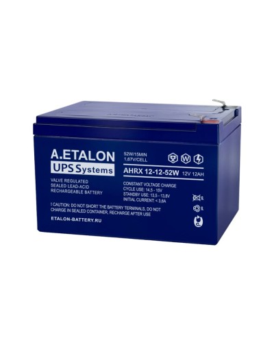 A.ETALON AHRX 12-12-52W. Аккумулятор герметичный свинцово-кислотный. ETALON в Балаково