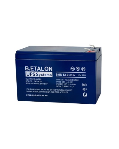 B.ETALON BHR 12-9 34W. Аккумулятор герметичный свинцово-кислотный. ETALON в Балаково