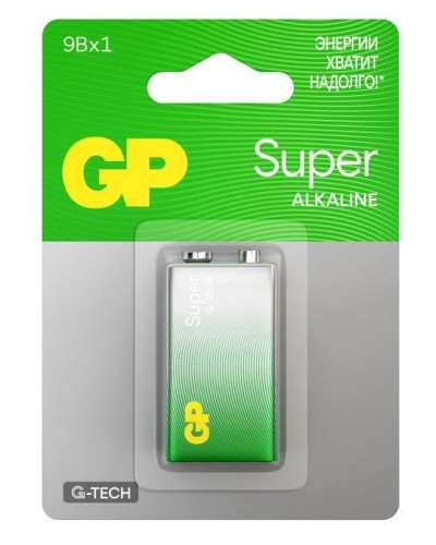 GP Super Alkaline 9V Крона (GP 1604AA21-5CRSBC1), БЛИСТЕР. Алкалиновая батарейка. GP Batteries в Балаково