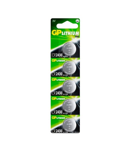 GP Lithium CR2430 (GP CR2430-2C5 100/1000), упак. 5 шт. БЛИСТЕР. Литиевые дисковые батарейки. GP Batteries в Балаково