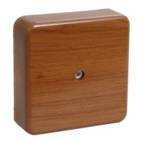 Коробка распаячная КМ41222-05 100х100х44 открытой проводки (6 клемм 6 мм²) дуб (UKO10-100-100-044-K24). Коробка распаячная безгалогенная (HF). IEK