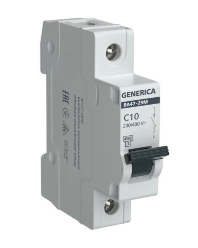 GENERICA ВА47-29М 1P C 10А 4,5кА (MVA21-1-010-C-G). Автоматический выключатель. IEK в Балаково