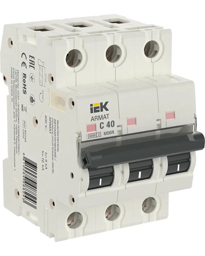 M06N 3P C 40А 6кА ARMAT (AR-M06N-3-C040). Автоматический выключатель. IEK в Балаково