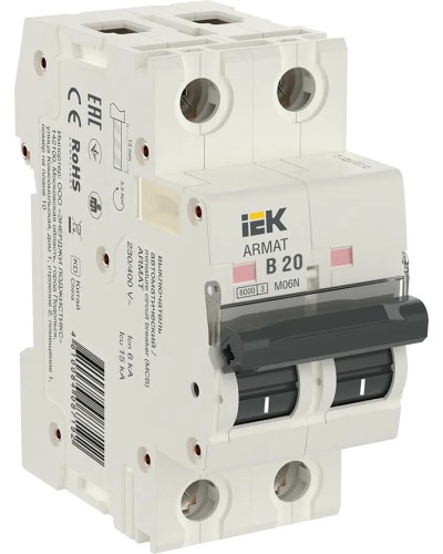 M06N 2P B 20А 6кА ARMAT (AR-M06N-2-B020). Автоматический выключатель. IEK в Балаково