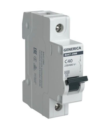 GENERICA ВА47-29М 1P C 40А 4,5кА (MVA21-1-040-C-G). Автоматический выключатель. IEK в Балаково