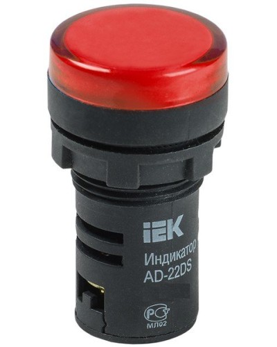 Лампа AD22DS (LED) матрица D22мм красный 12В AC/DC (BLS10-ADDS-012-K04). Светосигнальный индикатор. IEK в Балаково