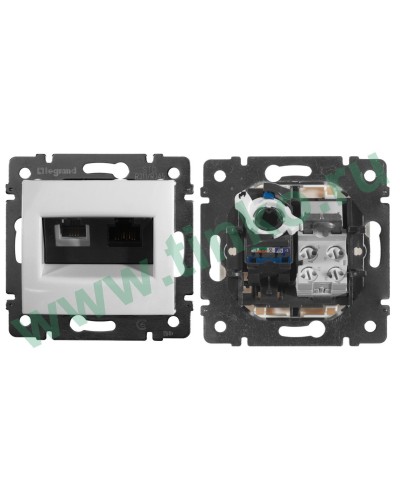 Розетка Valena 2xRJ11+RJ45 Cat.6, белый (770080). Розетка. LegranD в Балаково