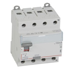 ВДТ DX3 4П 63А AC 100мА N справа (411714). Выключатель дифференциального тока. LegranD