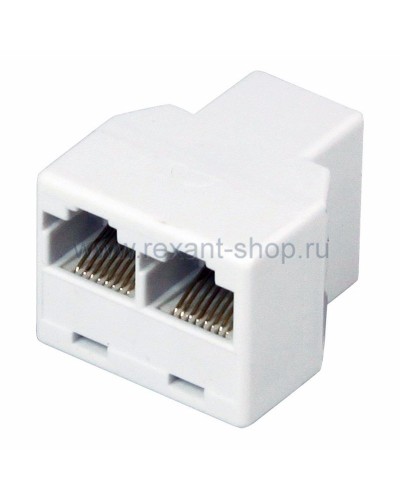 Двойник компьютерный UTP RJ-45(8P8C) (гнездо - 2 гнезда) REXANT (03-0103): Кабельный соединитель в Балаково