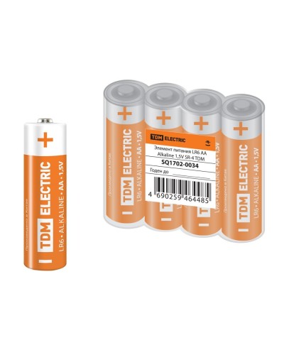 LR6 AA Alkaline 1,5V SR-4 TDM (SQ1702-0034). Элемент питания. TDM ЕLECTRIC в Балаково
