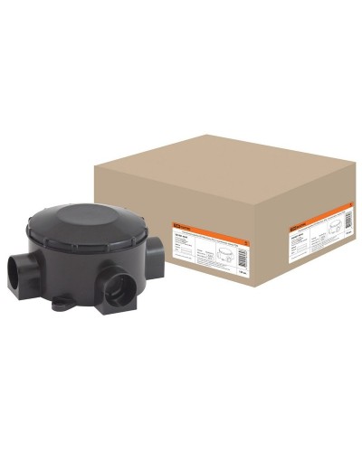 Распаячная коробка ОП D80х35мм, IP42, 3-х рожковая, черная TDM (SQ1401-4044). Распаячная коробка ОП. TDM ЕLECTRIC в Балаково