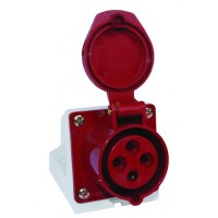 Розетка 124 стационарная 3Р+РЕ 32А 380В IP44 (SQ0602-0005). Розетка. TDM ЕLECTRIC