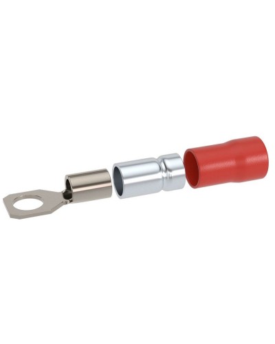 Наконечник НКИ 0,25-1,5 М6 (D6,4мм) с отверстием под винт (100 шт) (2A6P-DS-PVC). Наконечник с отверстием под винт и изолированным фланцем ПВХ, двойная гильза. ДКС в Балаково