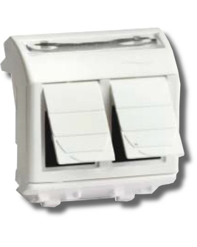 Розетка RJ-45 Brava 2 модуля белая (76656B): Розетка компьютерная с двумя разъёмами в Балаково