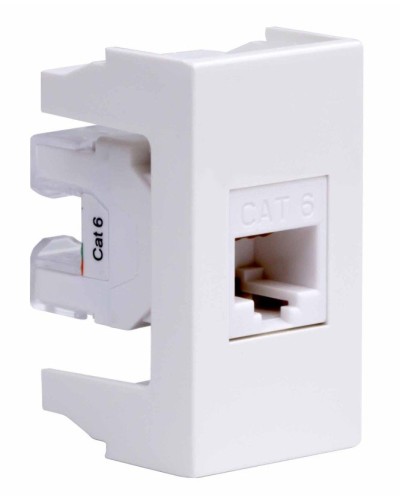 Розетка RJ-45 Viva 1 модуль кат.6A белая (45058). Розетка компьютерная экранированная с одним разъёмом. ДКС в Балаково