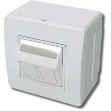 Коробка в сборе с 2 розетками RJ45, кат.5е, белая (10656): Коробка в сборе