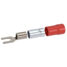 Наконечник вилочный НВИ 0,25-1,5 М3 (D3,2мм) (100 шт) (2A13P-DS-PVC). Наконечник вилочный с изолированным фланцем ПВХ, двойная гильза. ДКС