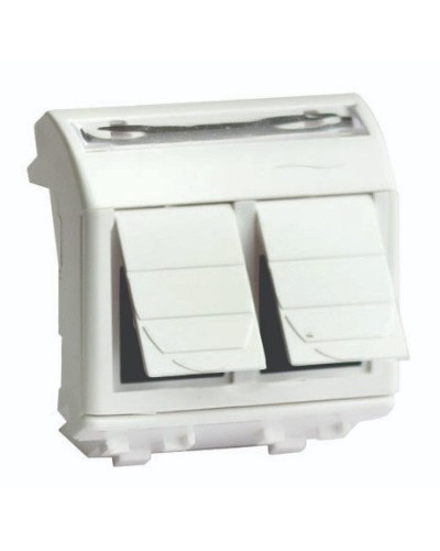 Розетка RJ-45 Brava 2 модуля слоновая кость (75656S): Розетка компьютерная с двумя разъёмами в Балаково
