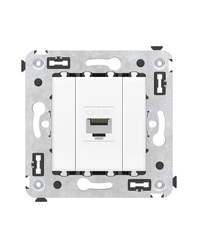 Розетка RJ-45 в стену, кат.5E, Avanti, одинарная, белое облако (4400663). Розетка компьютерная. ДКС в Балаково