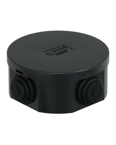 Коробка JBR080 D=80х40, 4 вых., IP44, черная (44005BL-1). Коробка монтажная. Экопласт в Балаково