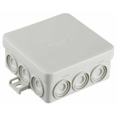 Коробка JBL085 85х85х38, 12 вых., 8P (0,15...2,5мм²) серая (43355HF-GR). Коробка монтажная, огнестойкая, без галогена. Экопласт