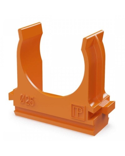 Крепёж-клипса для труб АБС-пластик оранжевая D25 (100 шт) (PR13.0065). Крепление для труб ПВХ. Промрукав в Балаково