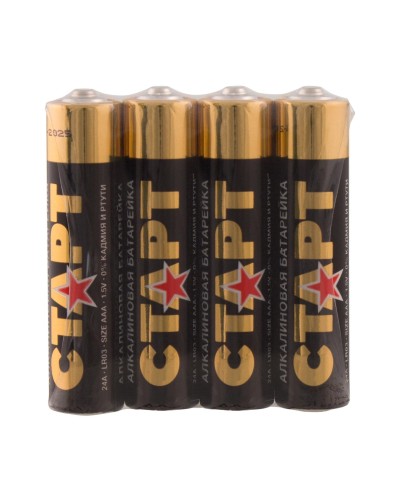СТАРТ LR03-SH4-BOX (1,5 В, AAA, LR03), упак. 4 шт.. Алкалиновые батарейки. СТАРТ в Балаково